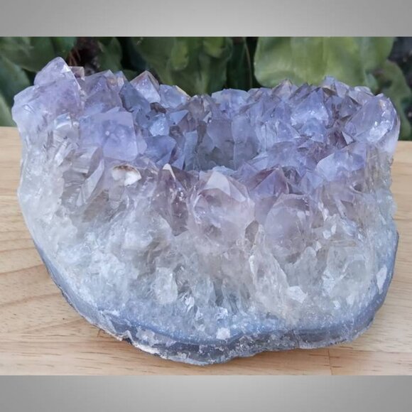 AMETHYST tea light candle, sphere or egg holder stone crystal rock  01 - Picture 3 of 9